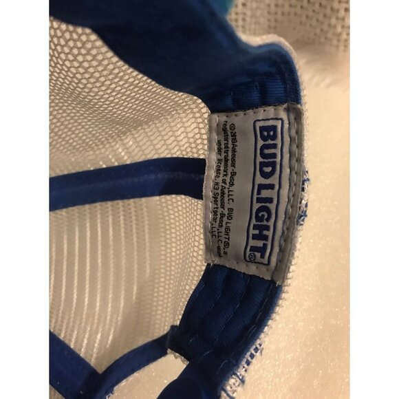 Adult BUD LIGHT Trucker MESH CAP Hat, Adjustable Snapback, ROYAL BLUE - Picture 6 of 7